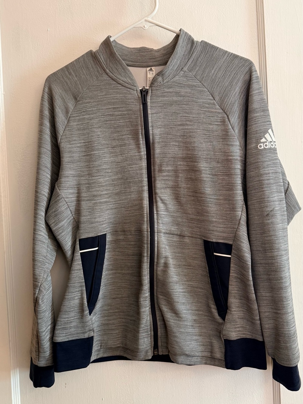 Adidas Gray and Navy Full-Zip Active Jacket